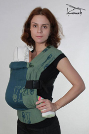 Karaush ergo baby carrier made of sling fabric with cotton lining or brown cloth